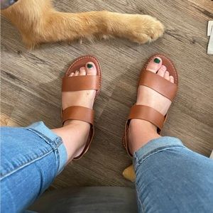 Casual Outdoors Comfy Sandals for Women Artificial Leather Open Toe Ankle